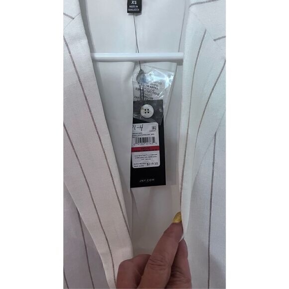 JONES NEW YORK WHITE PRALINE PIN STRIPE BLAZER SZ XS P1-4 NEW - Picture 4 of 10